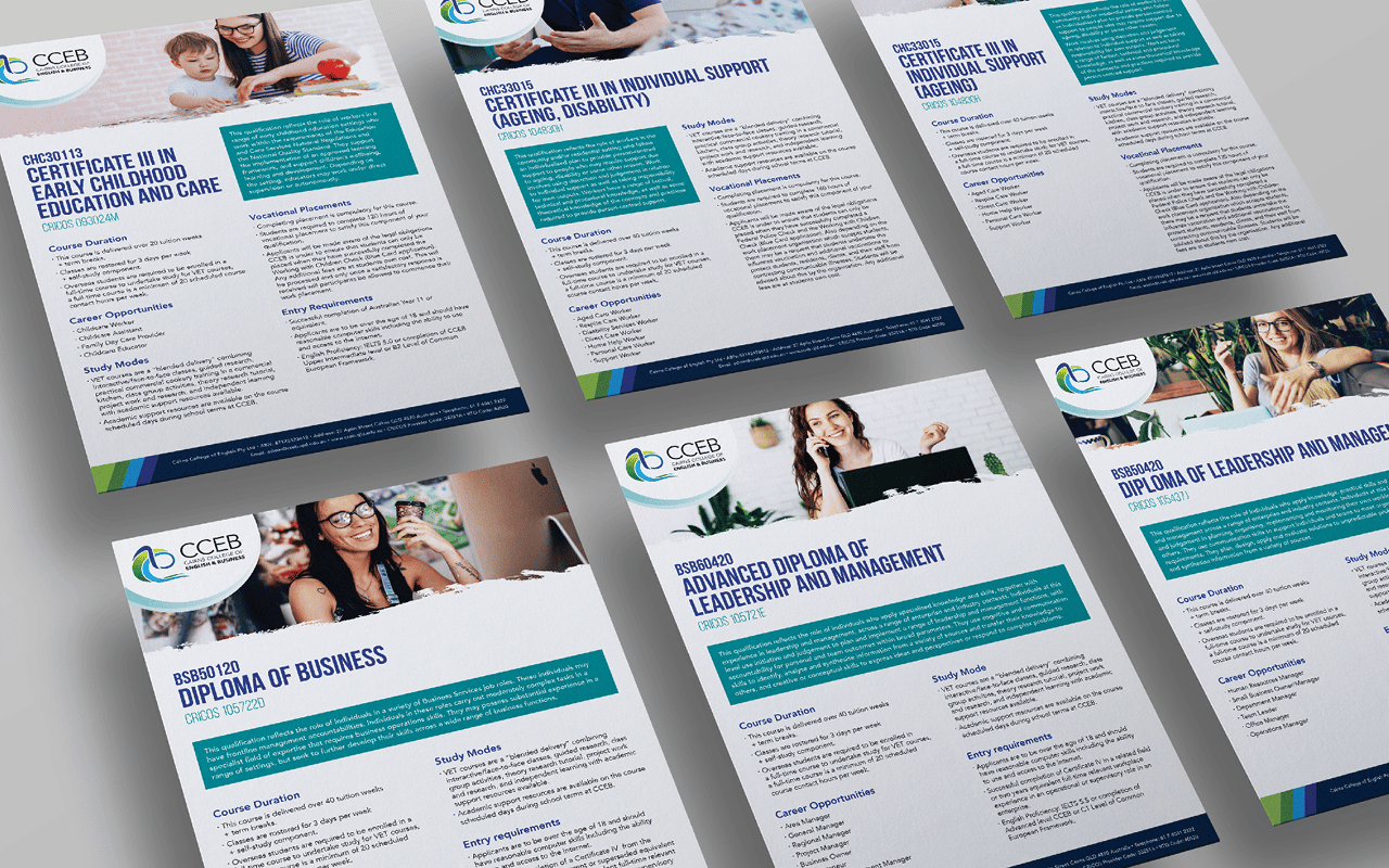 Cairns College of English and Business - Graphic Design from Forte Marketing of Flyers and Brochures