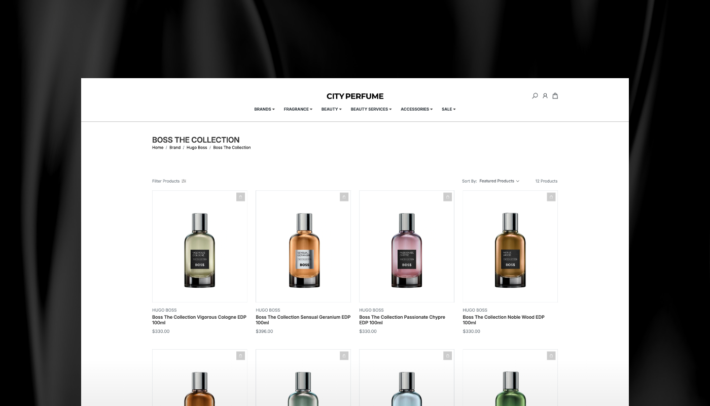 Showcasing the different perfume range at City Perfume