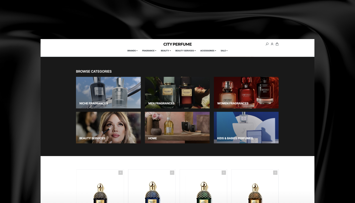 The new City Perfume website snapshot