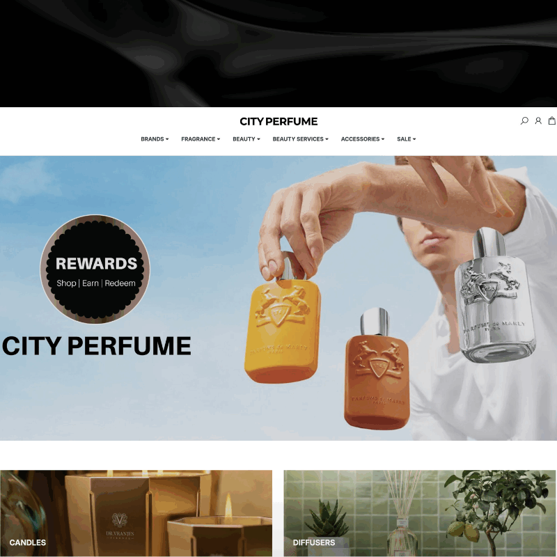 Image of the City Perfume website redesign